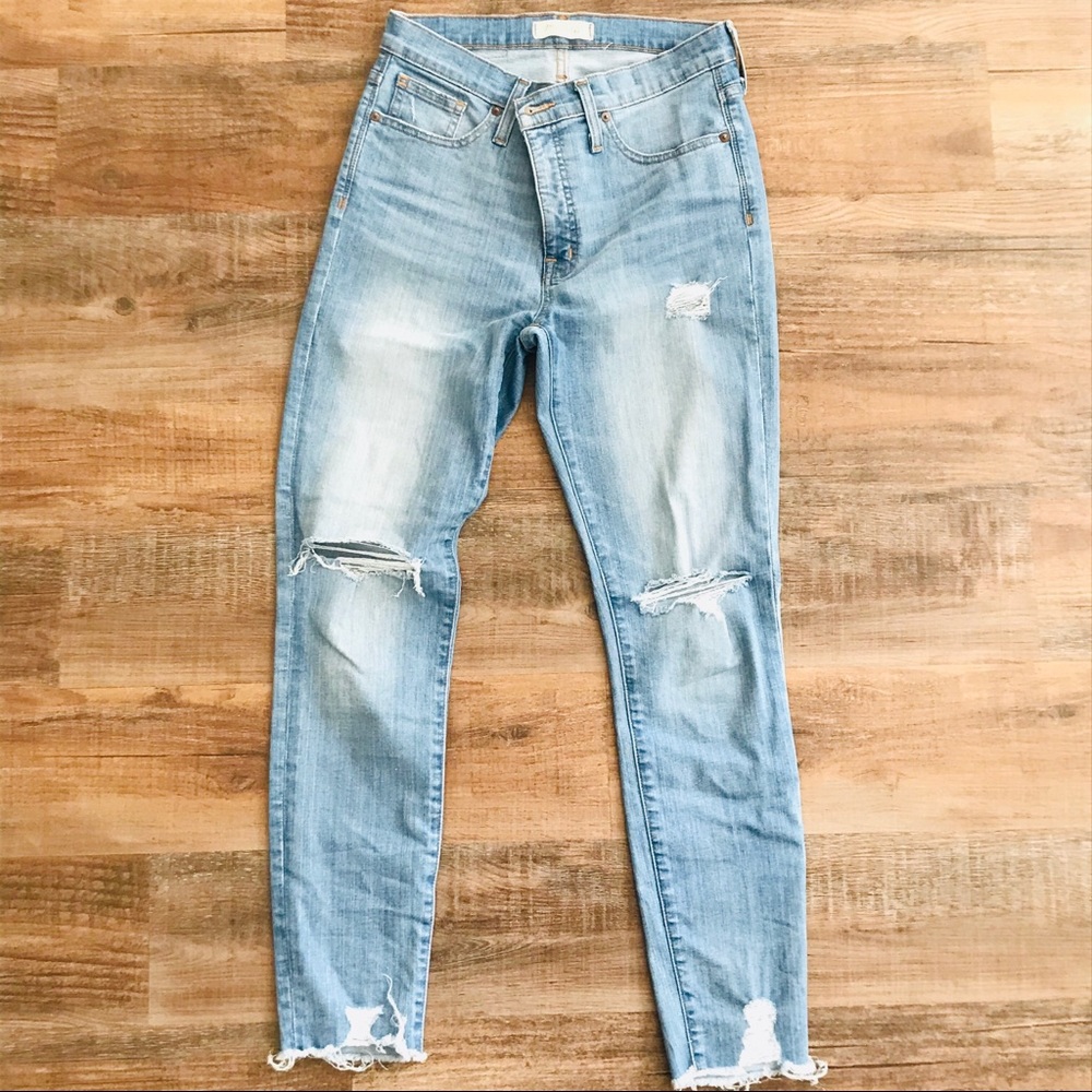 Madewell High Rise Ripped Skinny Jeans